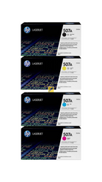 HP 507A Black Cyan Magenta and Yellow Original LaserJet Toner Cartridges 4-Piece OneCart