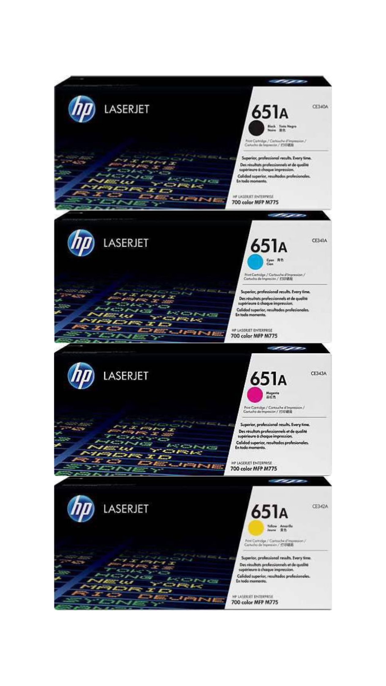 HP 651A Toner Cartridge Set CE340A CE341A CE342A CE343A OneCart