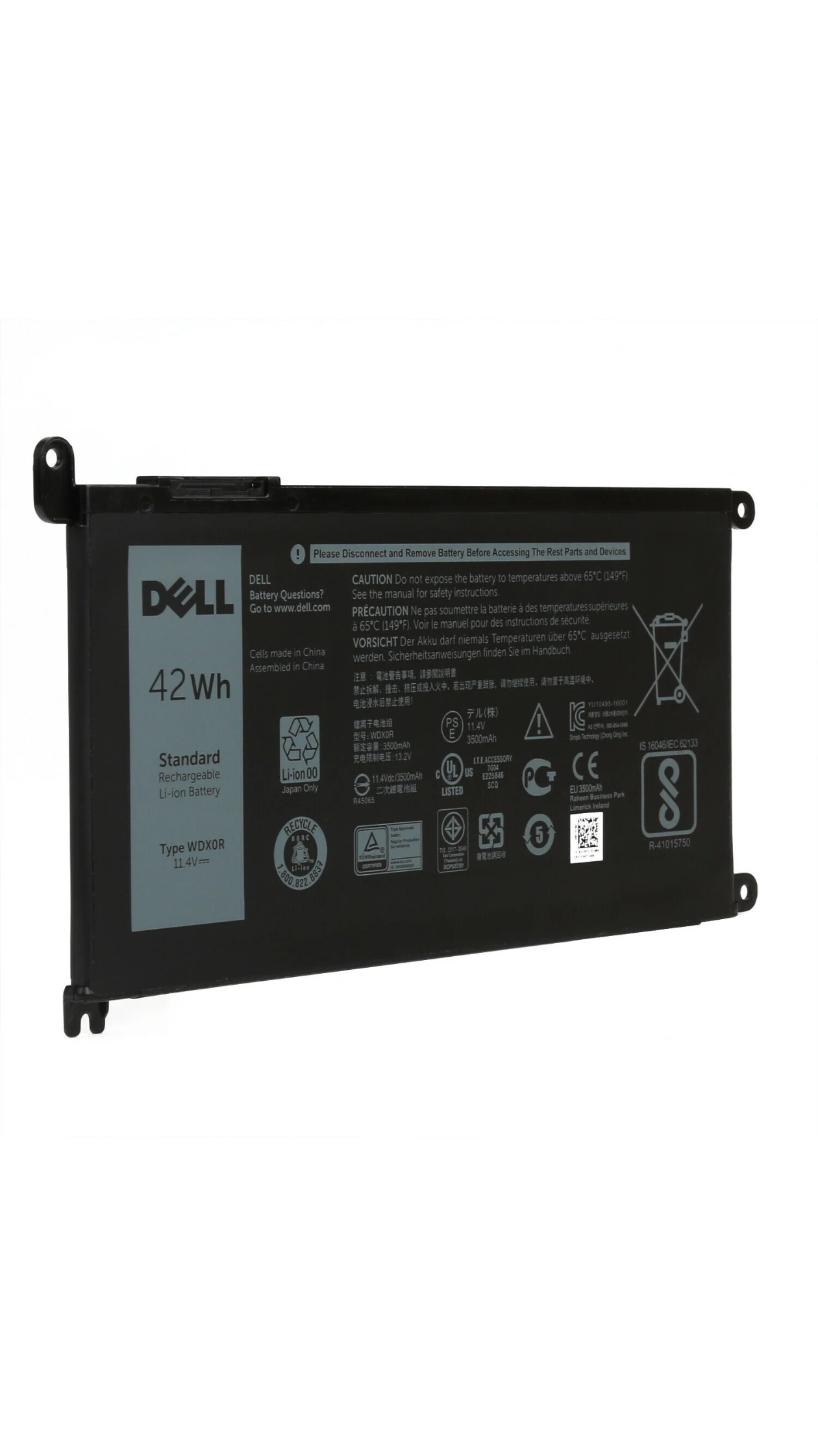 Original Dell Inspiron 13 WDXOR P75G001 P69G P69G001 P66F001 7579 7569 P58F and Inspiron 17 5765 5767 42Wh 4-cell 11.4V Battery OneCart