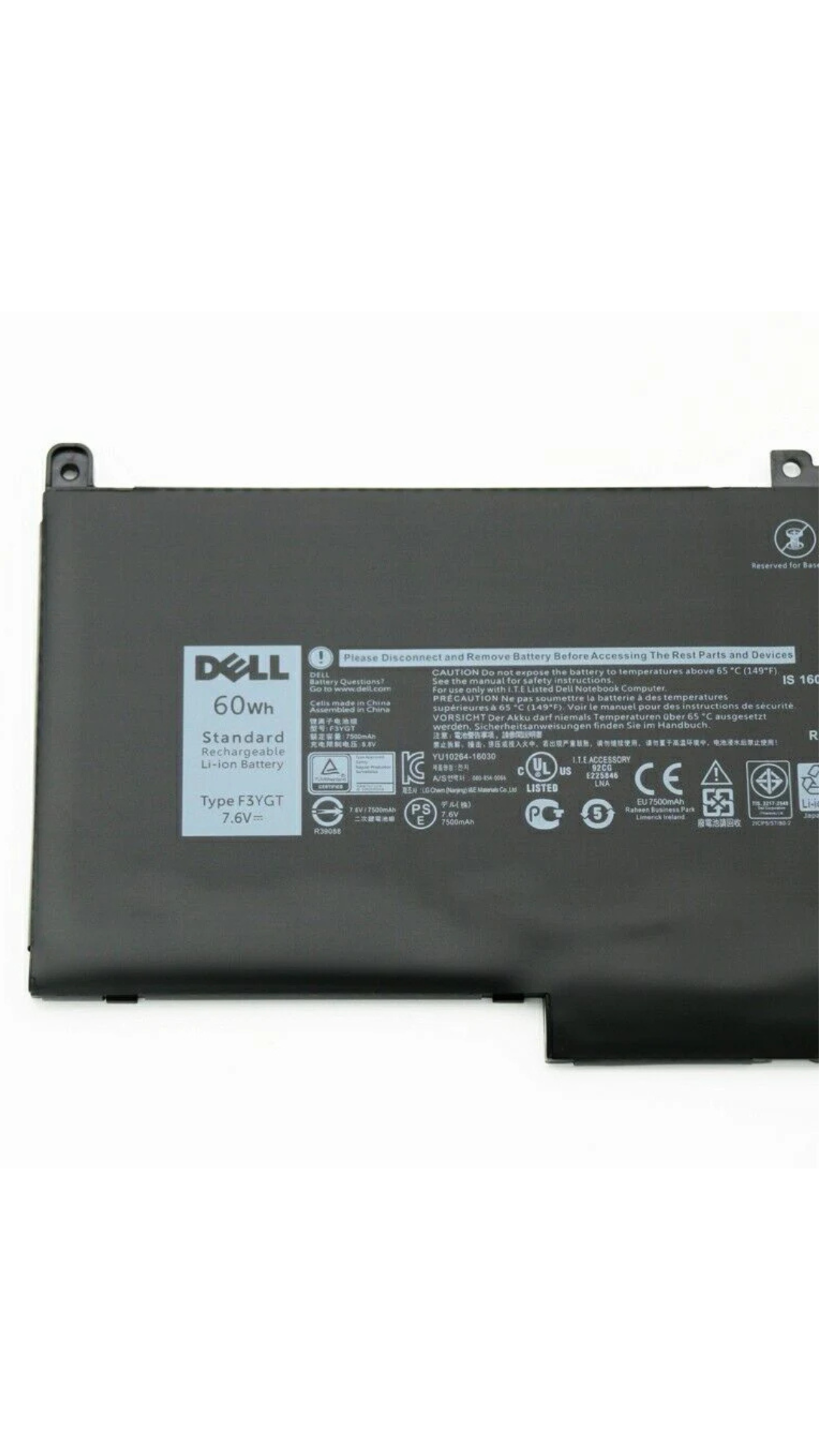New Genuine F3YGT Dell Latitude 7480, E7480 60Wh 7.6V Laptop Battery OneCart