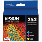 Epson 252 Ink Cartridge 3-Pack DURABrite Ultra Standard Capacity, Cyan/Magenta/Yellow, High-Quality Ink for Epson WorkForce Printers | T252520 OneCart
