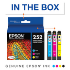 Epson 252 Ink Cartridge 3-Pack DURABrite Ultra Standard Capacity, Cyan/Magenta/Yellow, High-Quality Ink for Epson WorkForce Printers | T252520 OneCart