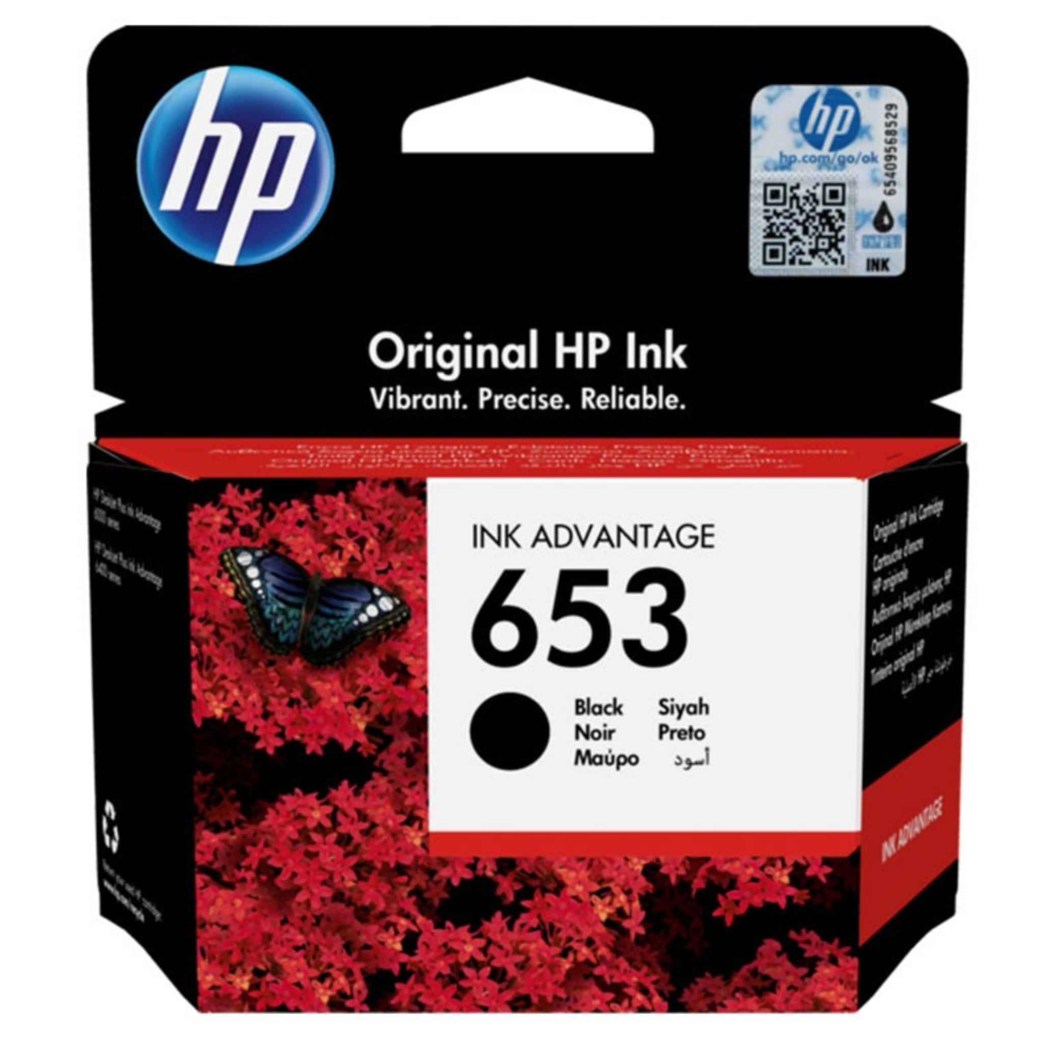 HP 653 Black Original Ink Advantage Cartridge | 3YM75AE BHL Genuine HP Ink for Crisp and Reliable Printing OneCart