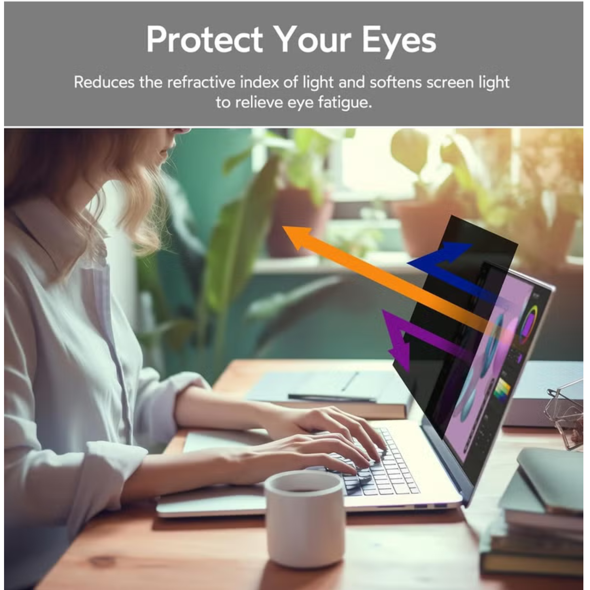 15.6" Laptop Privacy Screen Filter for 16:9 Widescreen Display Anti-Glare and Anti-Scratch Protector for Laptop Monitors OneCart