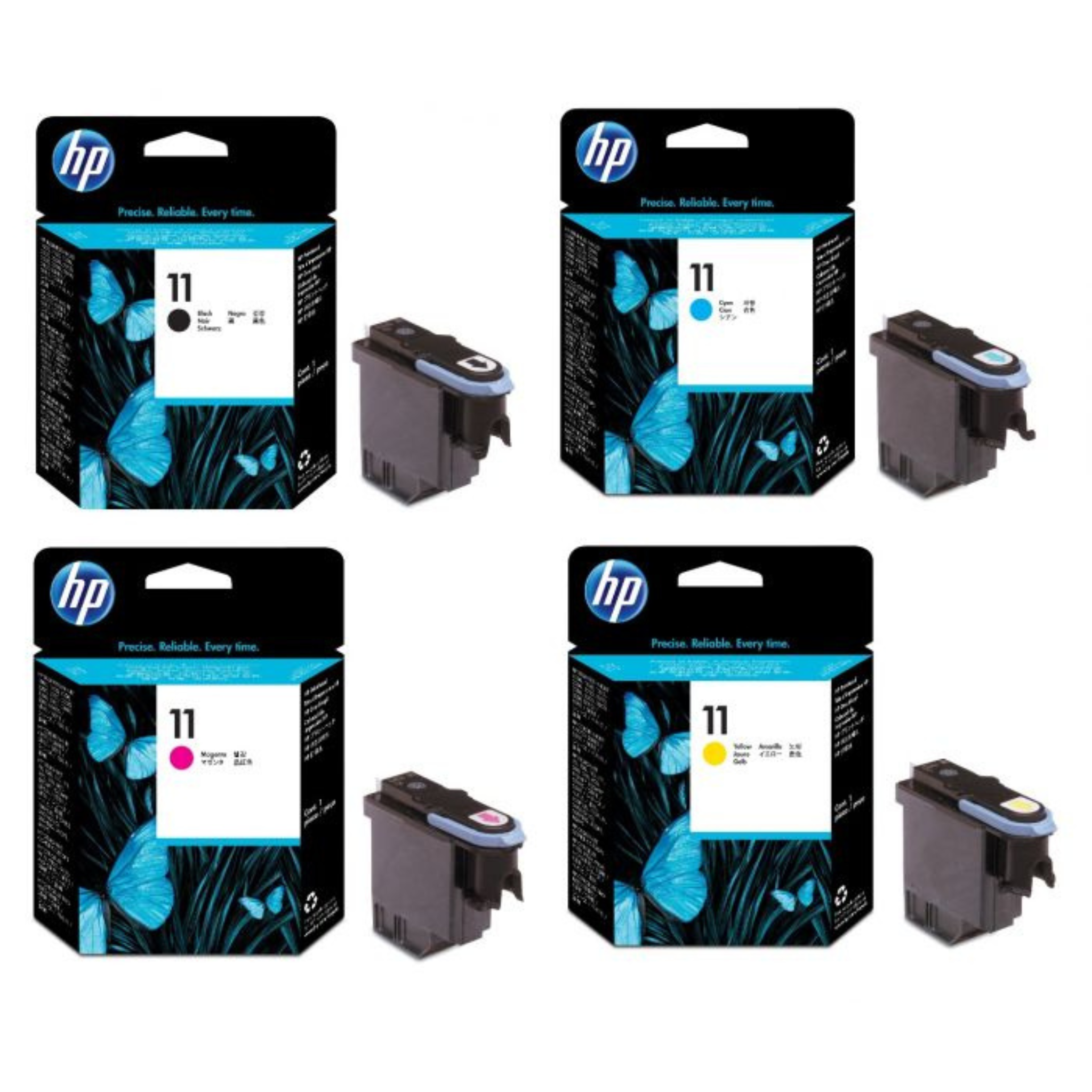 HP 11 Printhead Black (C4810A) | Cyan (C4811A) | Magenta (C4812A) | Yellow (C4813A) Original HP Printhead for DesignJet and Business Inkjet Printers Multicolor OneCart