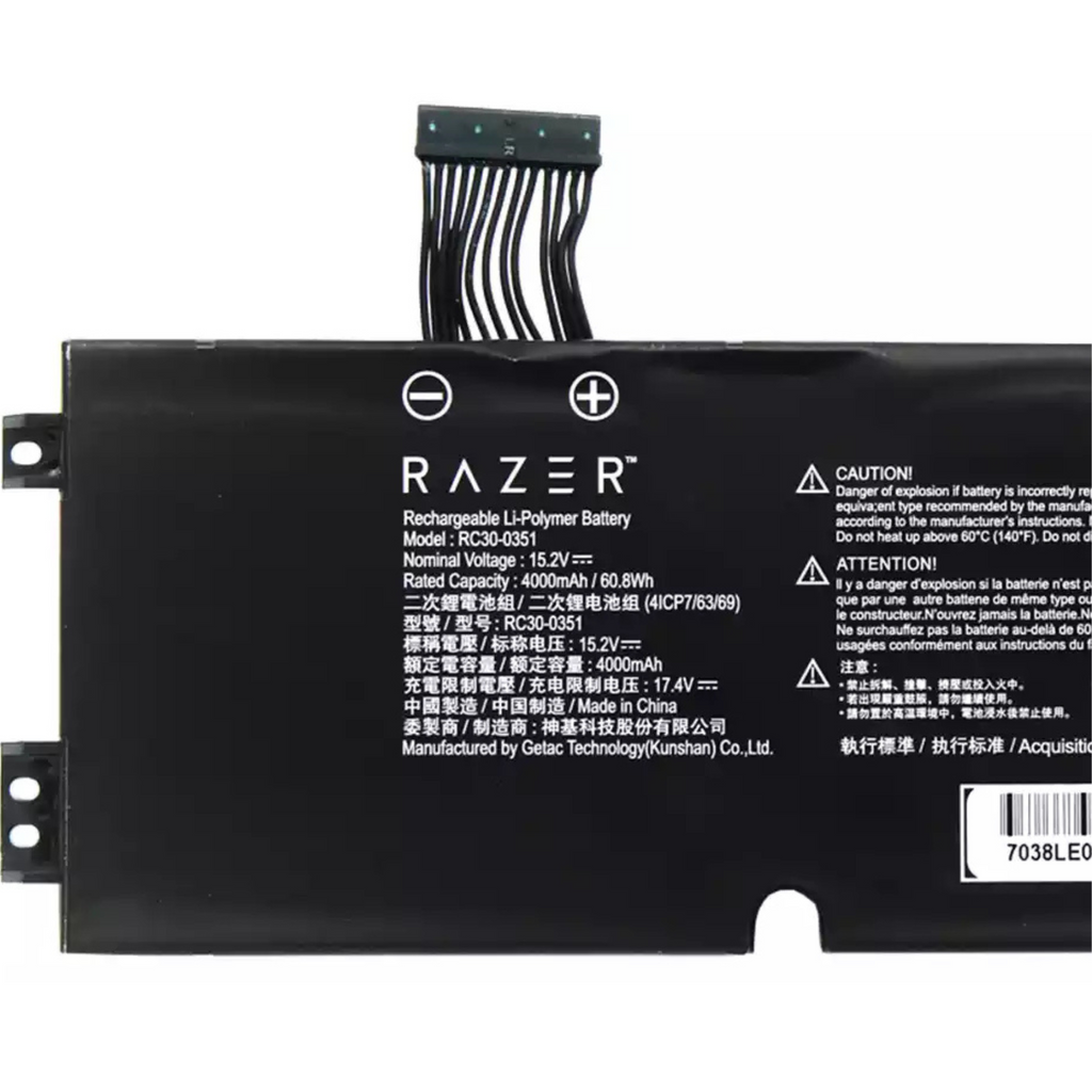 RC30-0351 Laptop Battery for Razer Blade – 15.2V 60.8Wh, Works with RZ09-0369x, RZ09-0351 Series, RZ09-0351 9E11, 4ICP7/63/69 OneCart