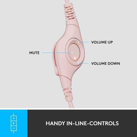 Logitech H390 USB Computer Headset with Enhanced Digital Audio and Inline Controls – Rose OneCart