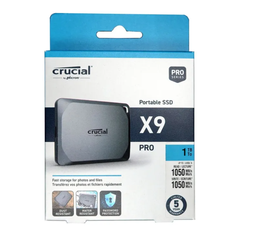 Crucial X9 Pro 1TB Portable External SSD – USB-C 3.2 Gen2, Up to 1050MB/s Read &amp; Write, Space Gray OneCart