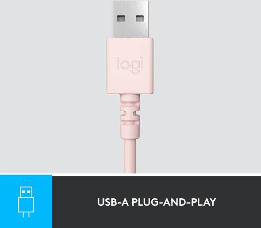 Logitech H390 USB Computer Headset with Enhanced Digital Audio and Inline Controls – Rose OneCart