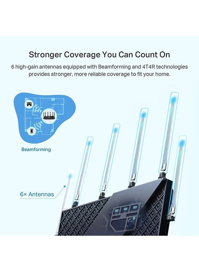 TP-Link AX5400 WiFi 6 Router (Archer AX73)- Dual Band Gigabit Wireless Internet Router, High-Speed ax Router for Streaming, Long Range Coverage