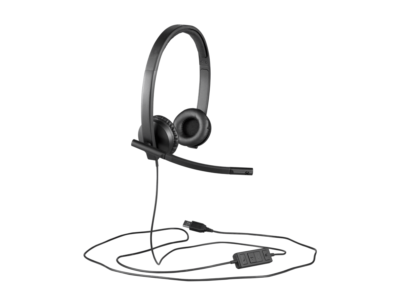 Logitech H570e USB Stereo Headphones, 30mm Drivers, 1.9m Cable, Plug-and-Play, Noise-Reducing Microphone | Black | 981-000575 OneCart